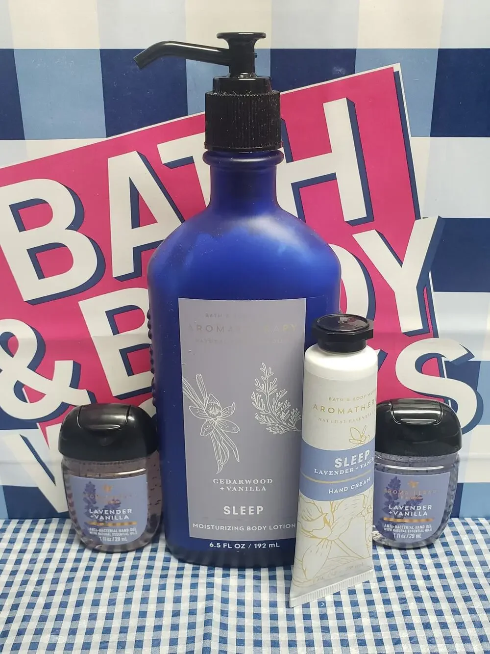 BBW SLEEP Moisturizing Body Lotion & Hand Cream & 2 Lavender & Vanilla PocketBac
